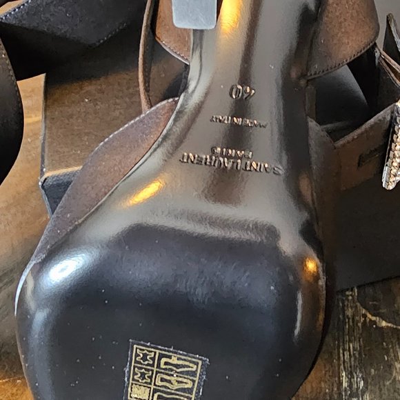 Saint Laurent Satin Slingback Heels in Black, Size 8.5 US - Picture 6 of 6